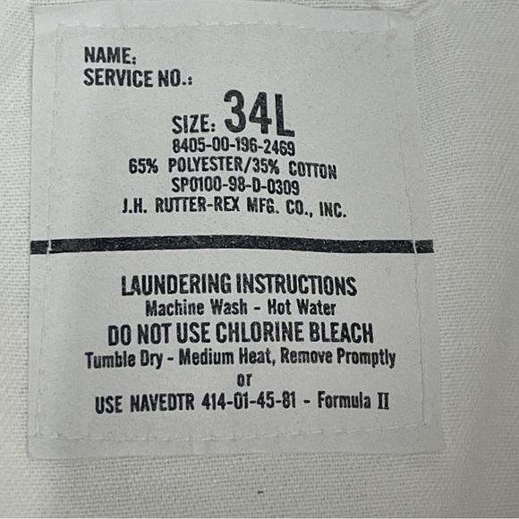 DSCP White US Navy White Trousers by J.H.Rutter-Rex - Picture 5 of 7